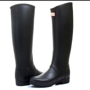 Hunter Sandhurst Nylon Lacquer Tall Rain Boots Size 10